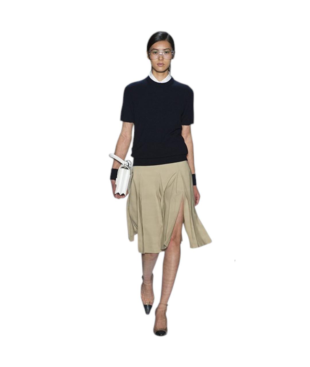 MICHAEL KORS Бежевая шерстяная юбка миди, фото 5