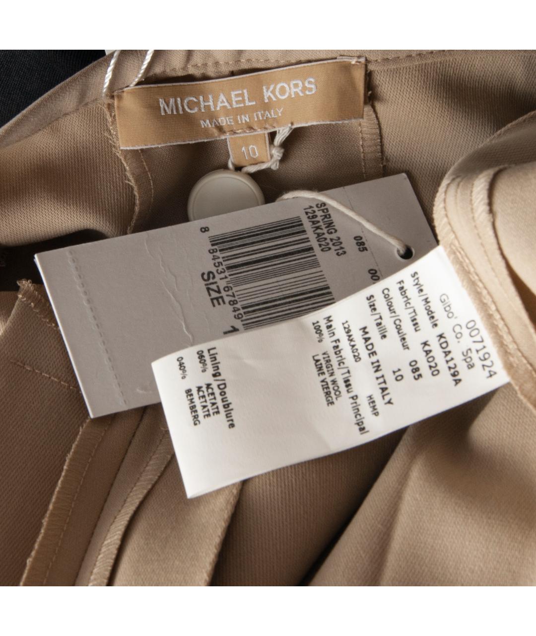 MICHAEL KORS Бежевая шерстяная юбка миди, фото 4