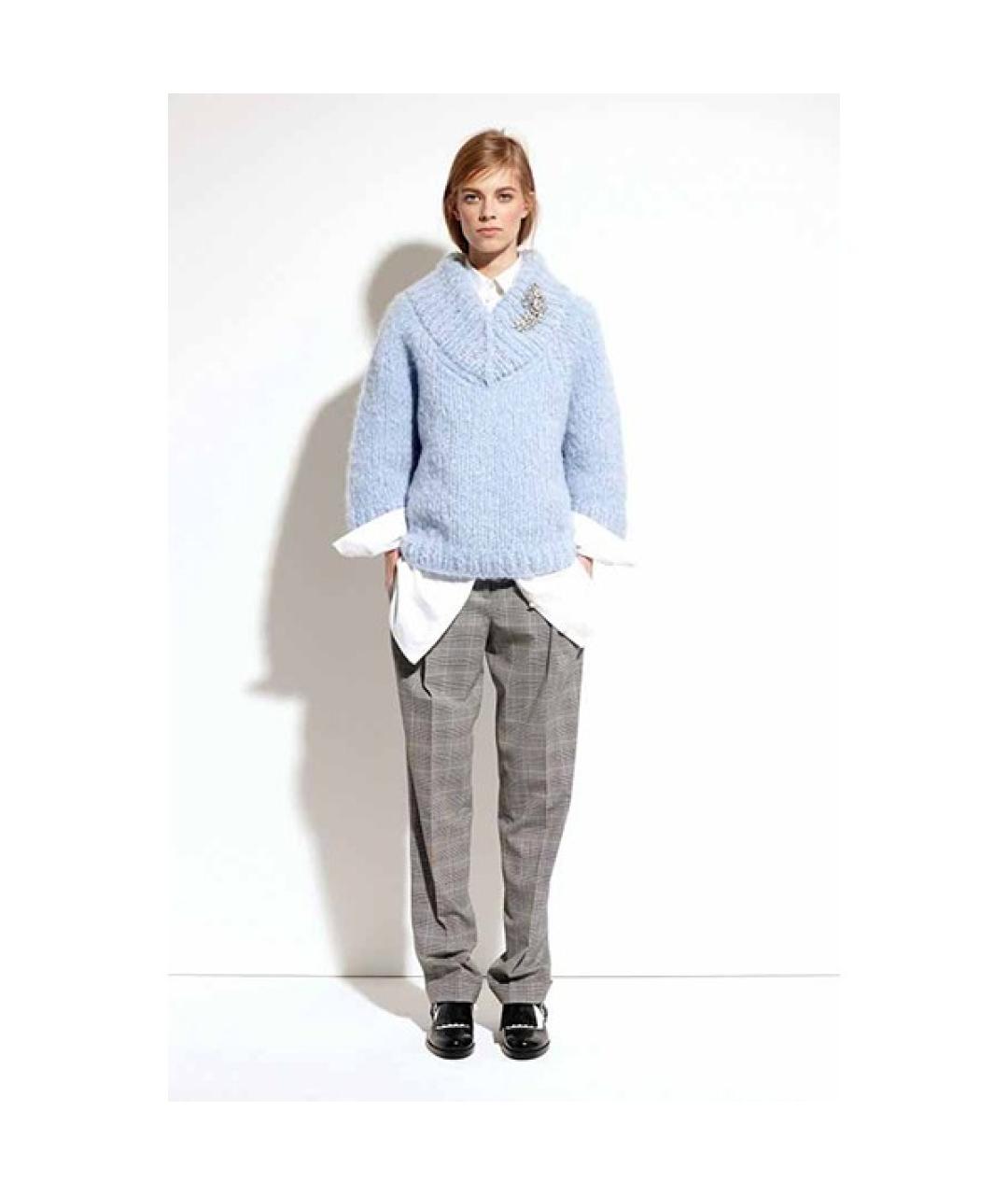 MICHAEL KORS Серые шерстяные прямые брюки, фото 7