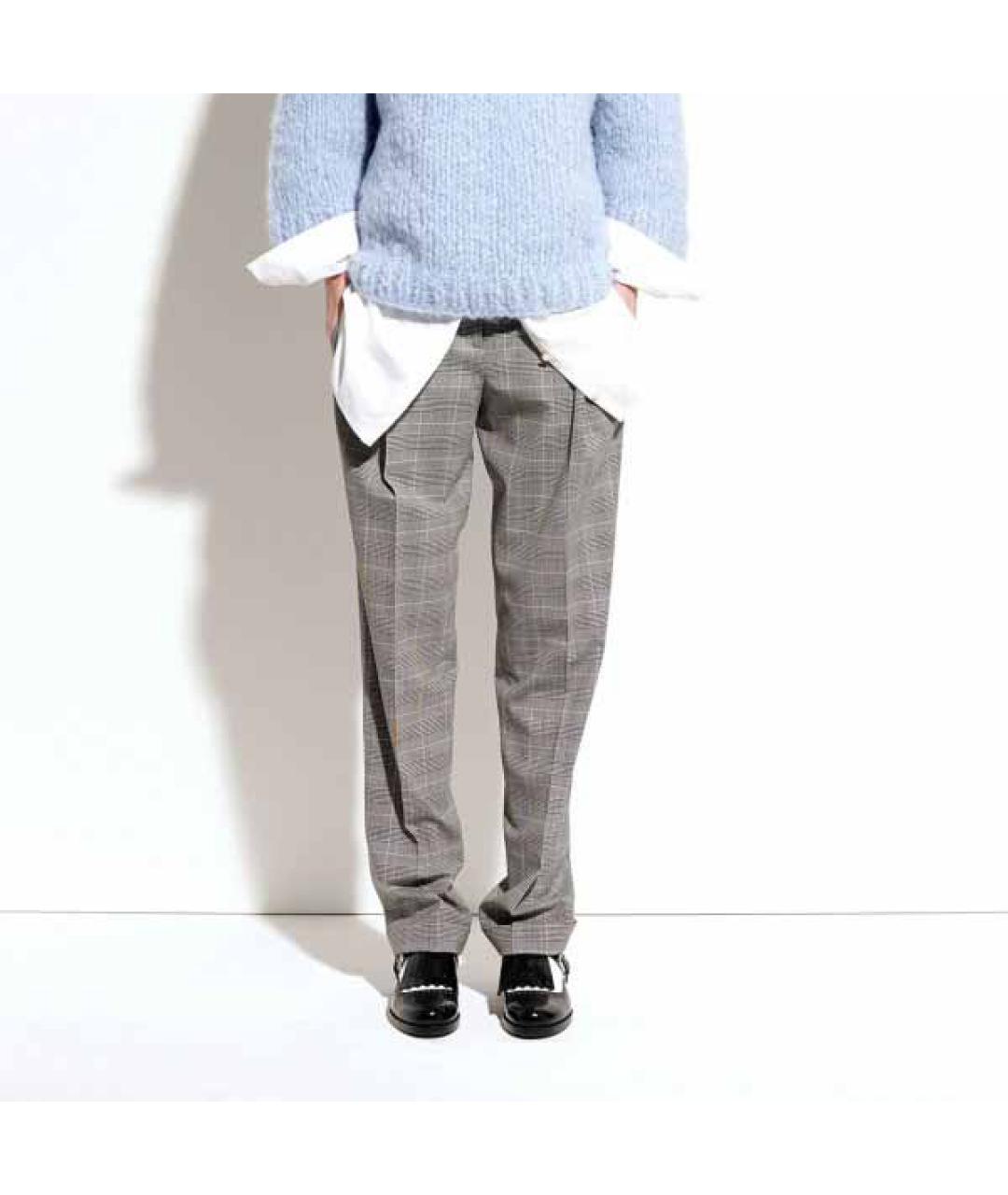 MICHAEL KORS Серые шерстяные прямые брюки, фото 6