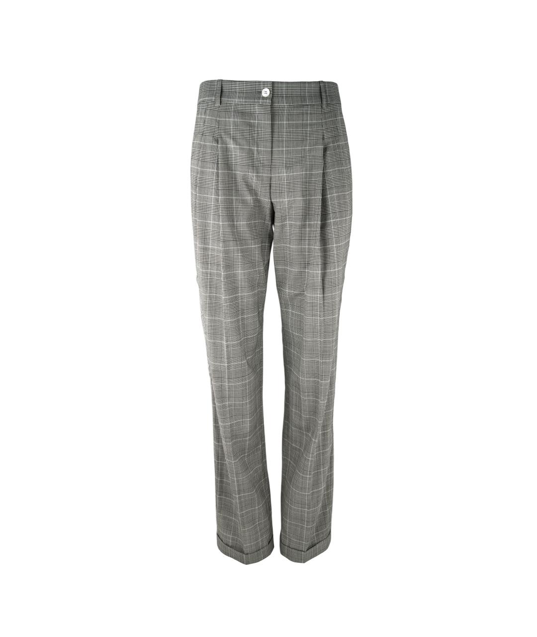 MICHAEL KORS Серые шерстяные прямые брюки, фото 1