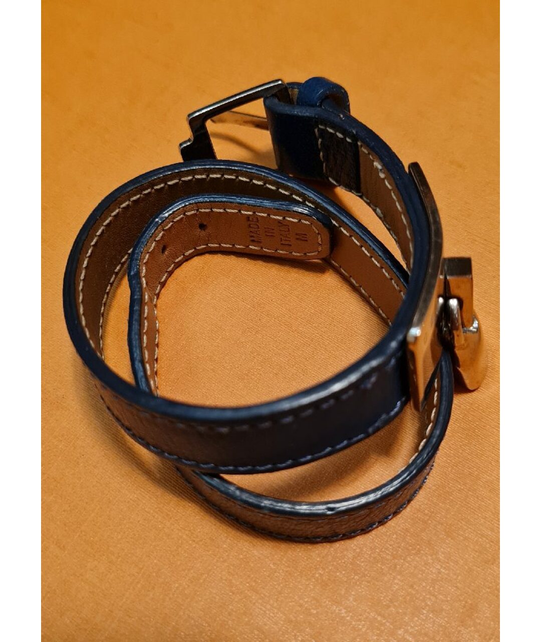 CELINE PRE-OWNED Темно-синий кожаный браслет, фото 2