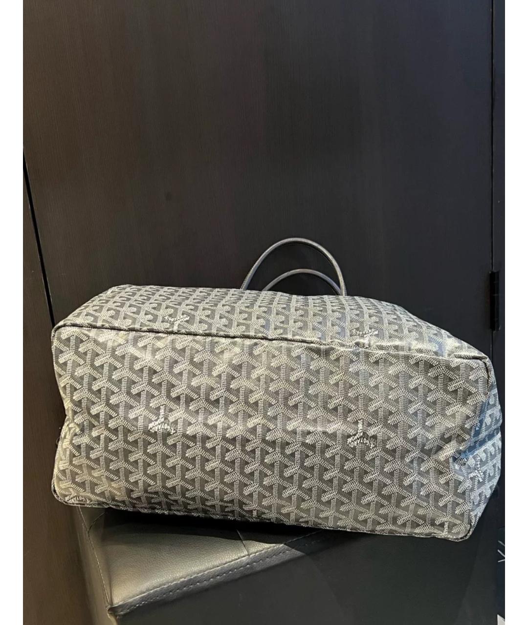 GOYARD Антрацитовая кожаная сумка тоут, фото 6