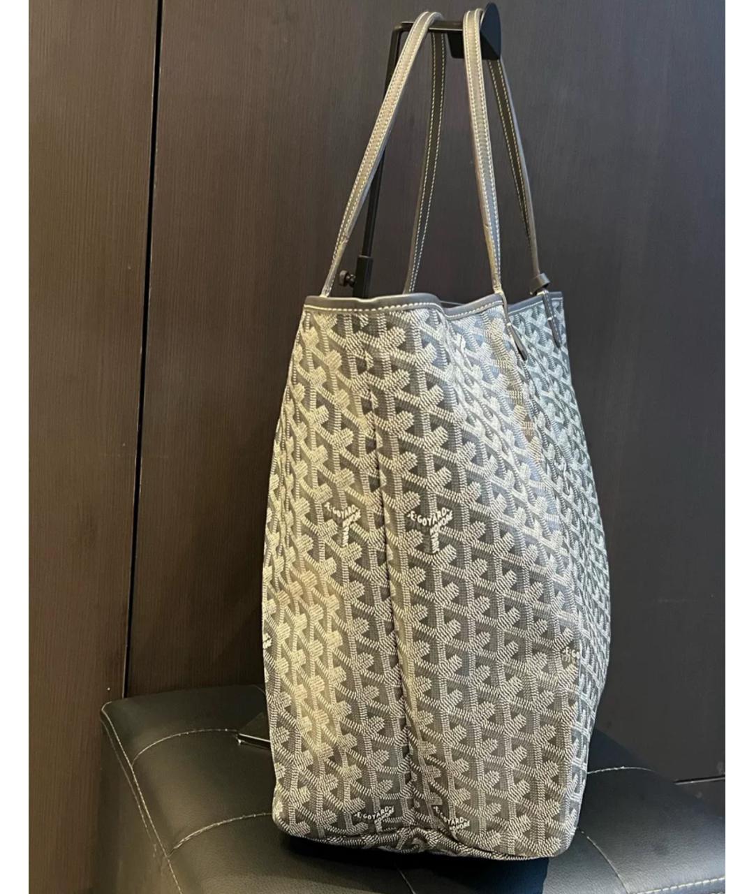 GOYARD Антрацитовая кожаная сумка тоут, фото 4