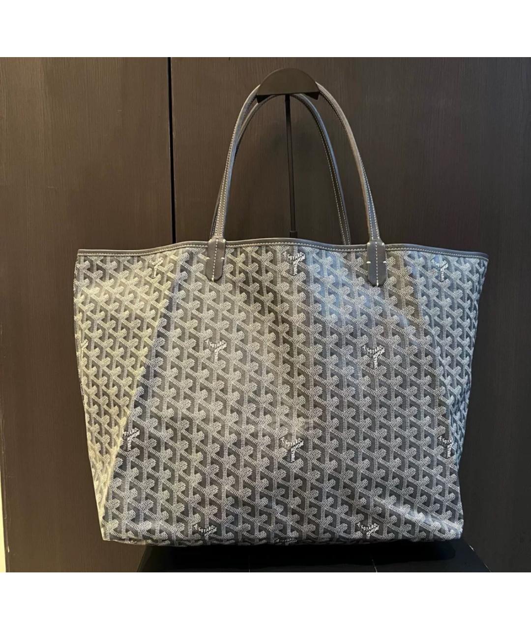 GOYARD Антрацитовая кожаная сумка тоут, фото 2