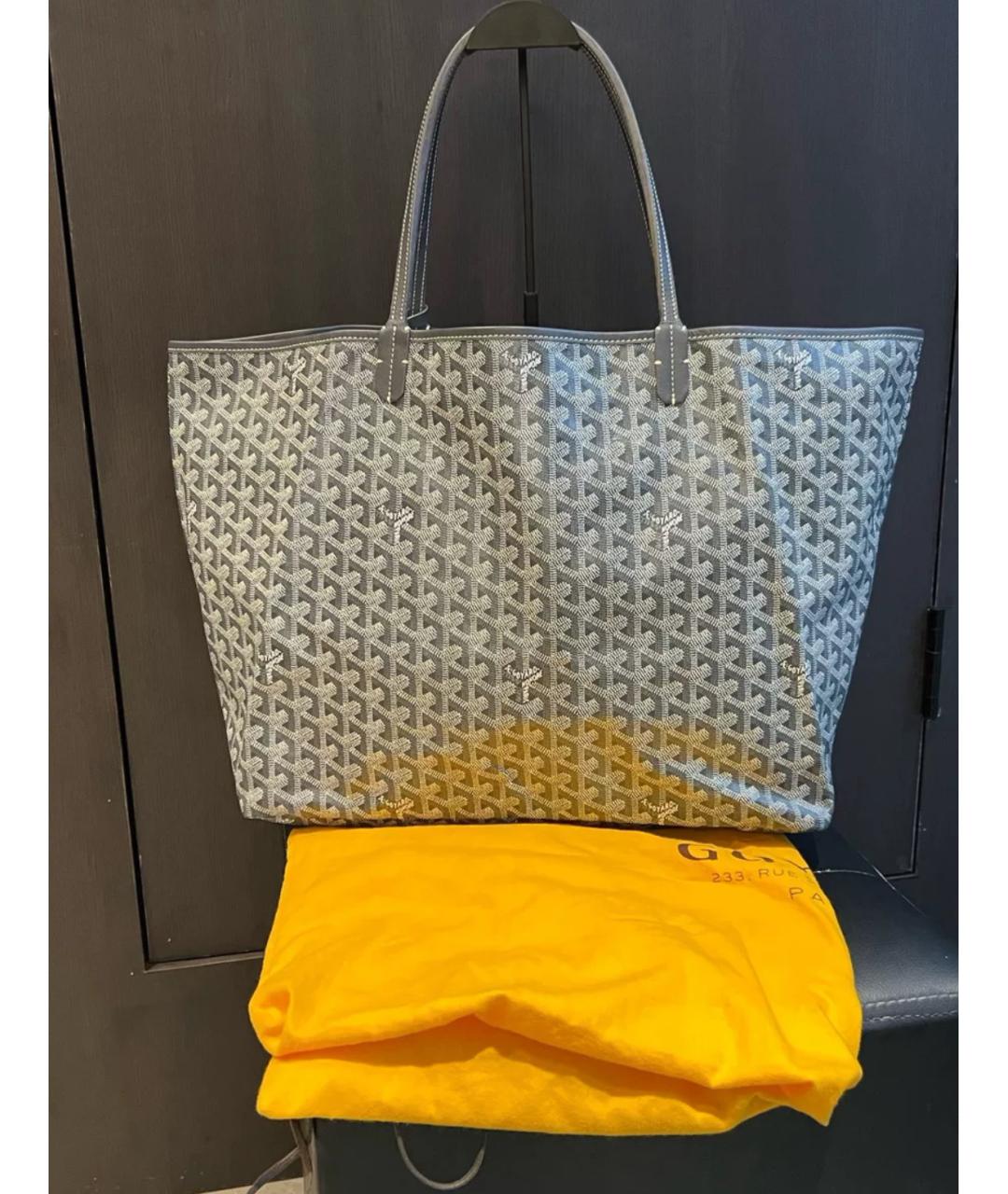 GOYARD Антрацитовая кожаная сумка тоут, фото 8