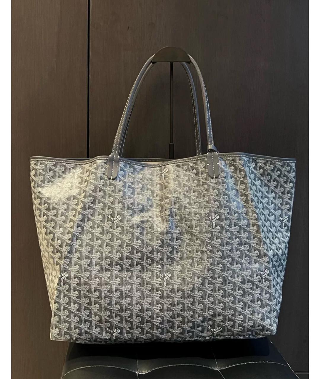 GOYARD Антрацитовая кожаная сумка тоут, фото 3