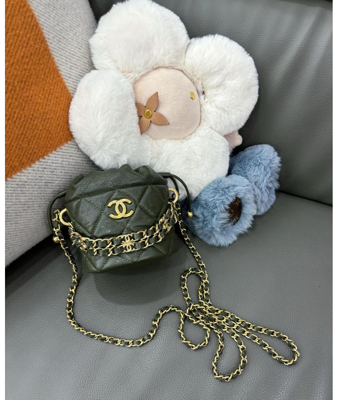 CHANEL Зеленая кожаная сумка через плечо, фото 9