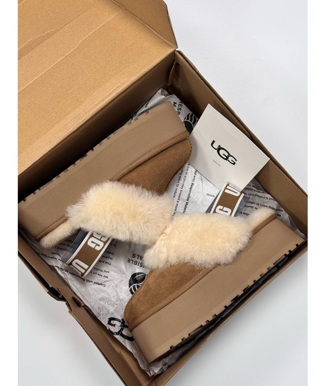 UGG AUSTRALIA Коричневые замшевые мюли, фото 2