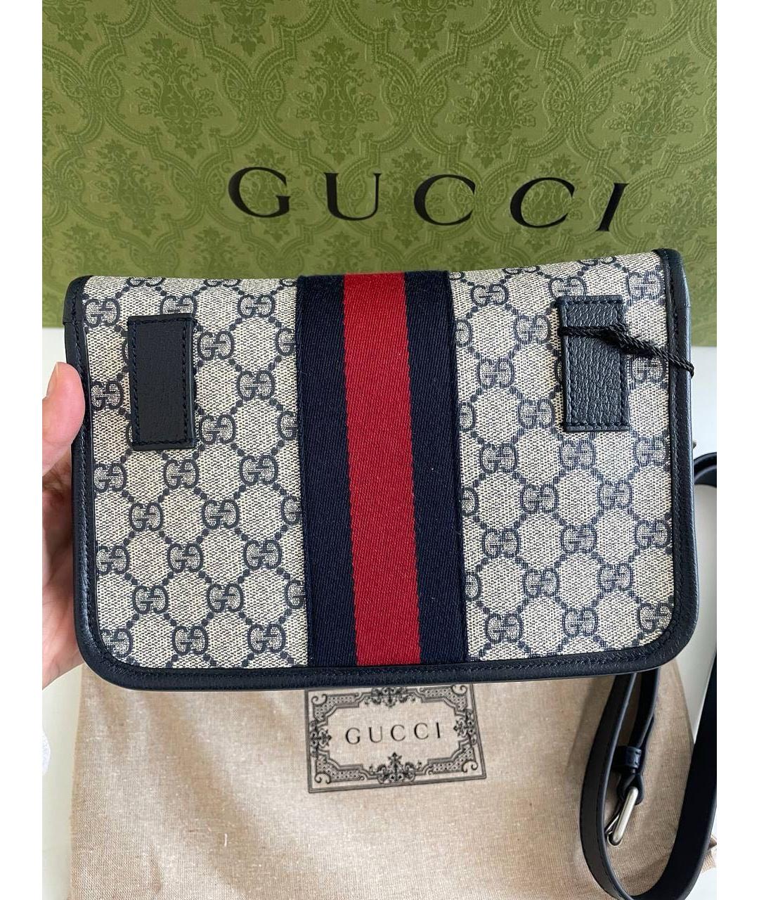 GUCCI Темно-синяя поясная сумка, фото 3