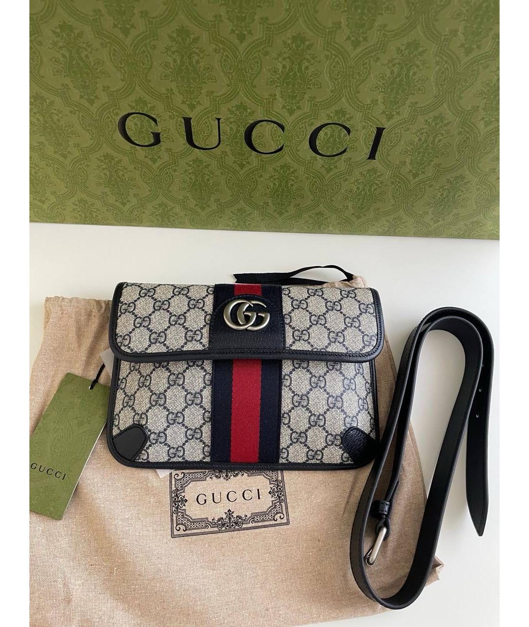 GUCCI Темно-синяя поясная сумка, фото 6