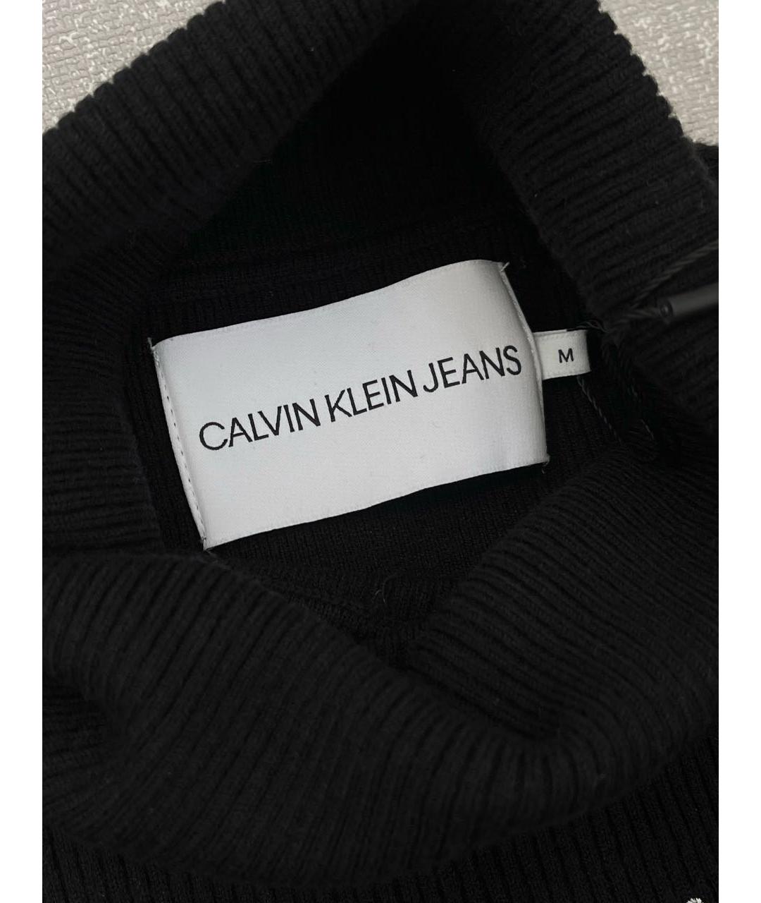 CALVIN KLEIN JEANS Черное шерстяное повседневное платье, фото 4