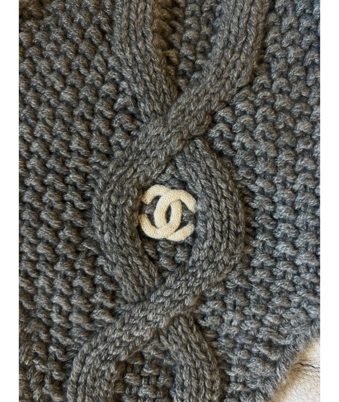 CHANEL Серая кашемировая шапка, фото 2