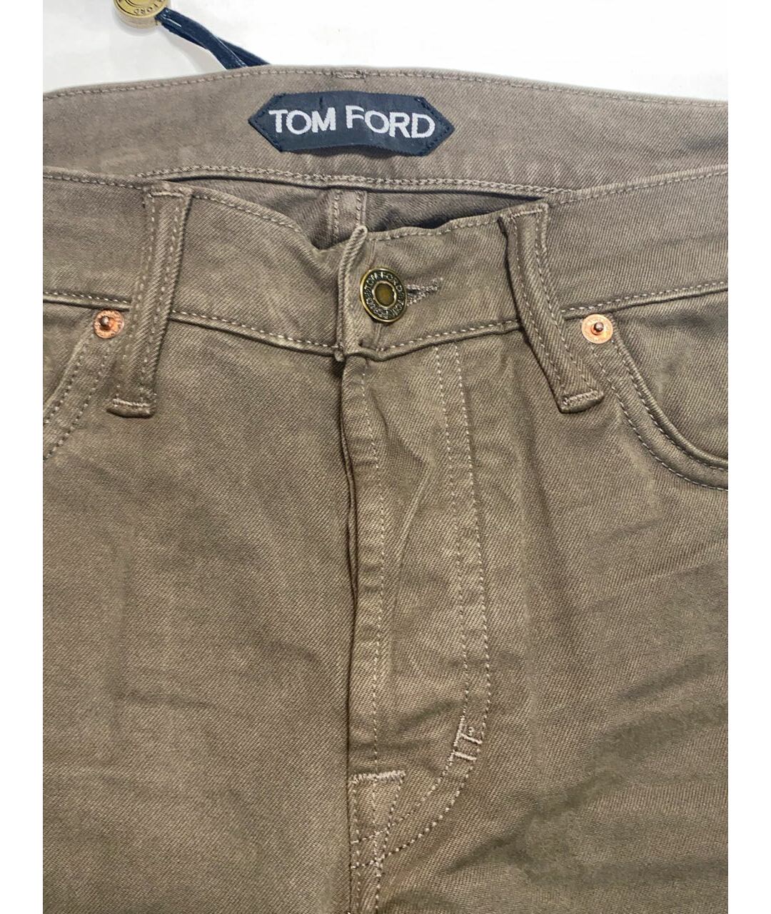 TOM FORD Коричневые хлопко-эластановые джинсы скинни, фото 3