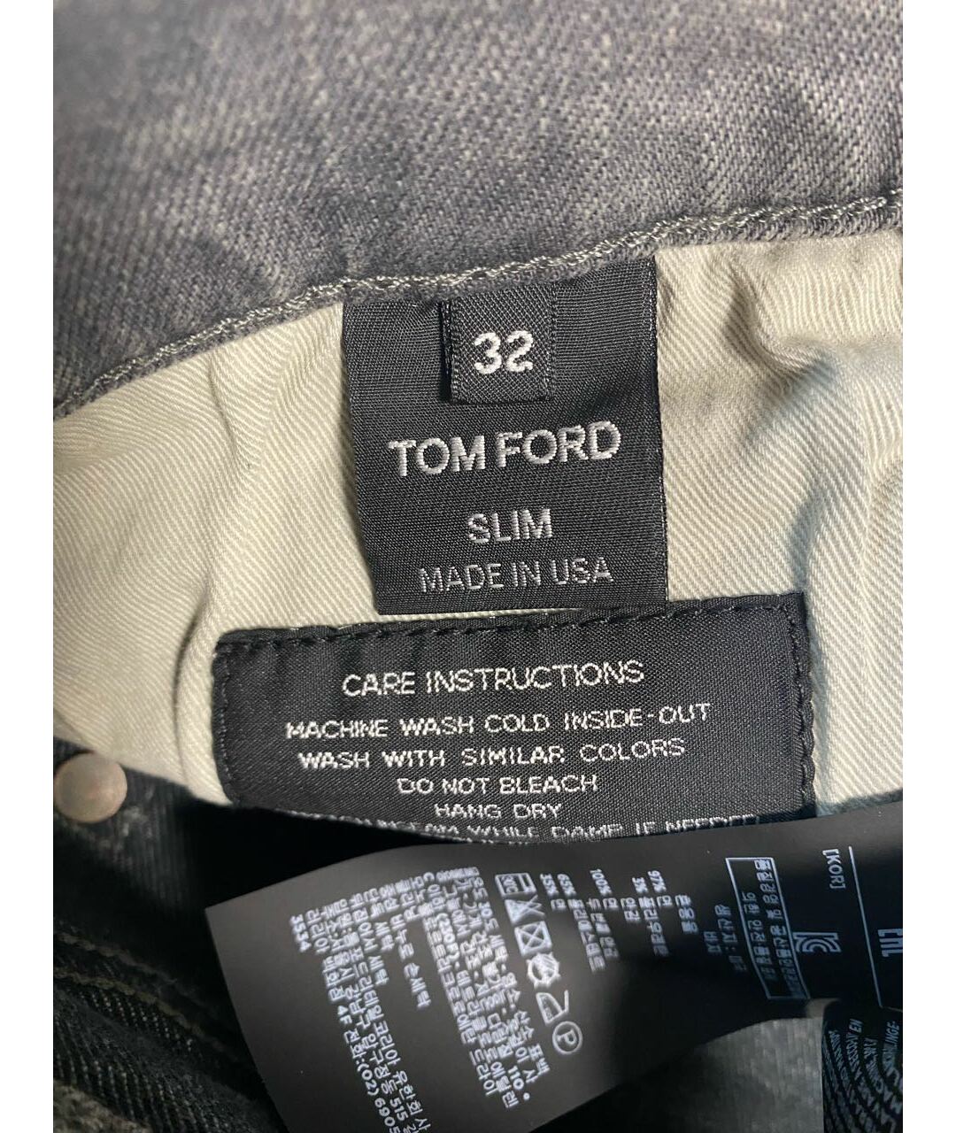 TOM FORD Серые хлопко-эластановые джинсы скинни, фото 6