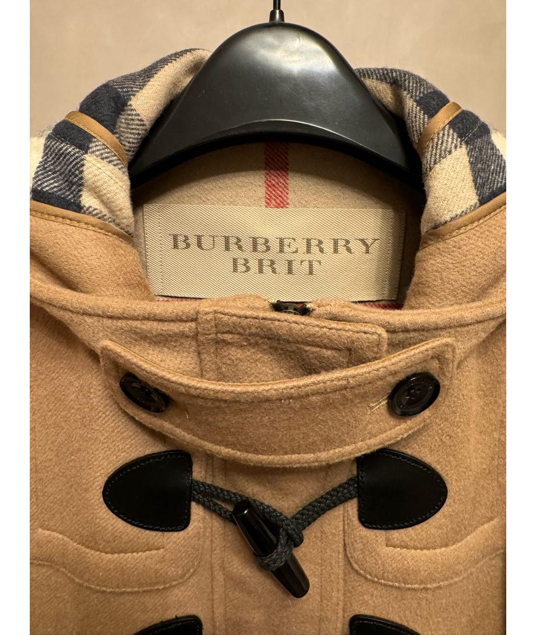 BURBERRY Бежевое шерстяное пальто, фото 4