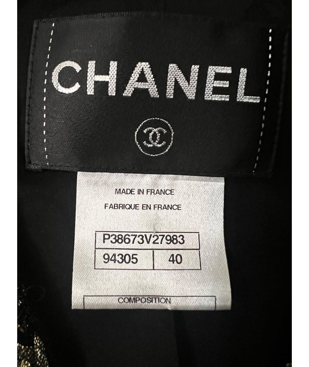 CHANEL Черный твидовый жакет/пиджак, фото 5