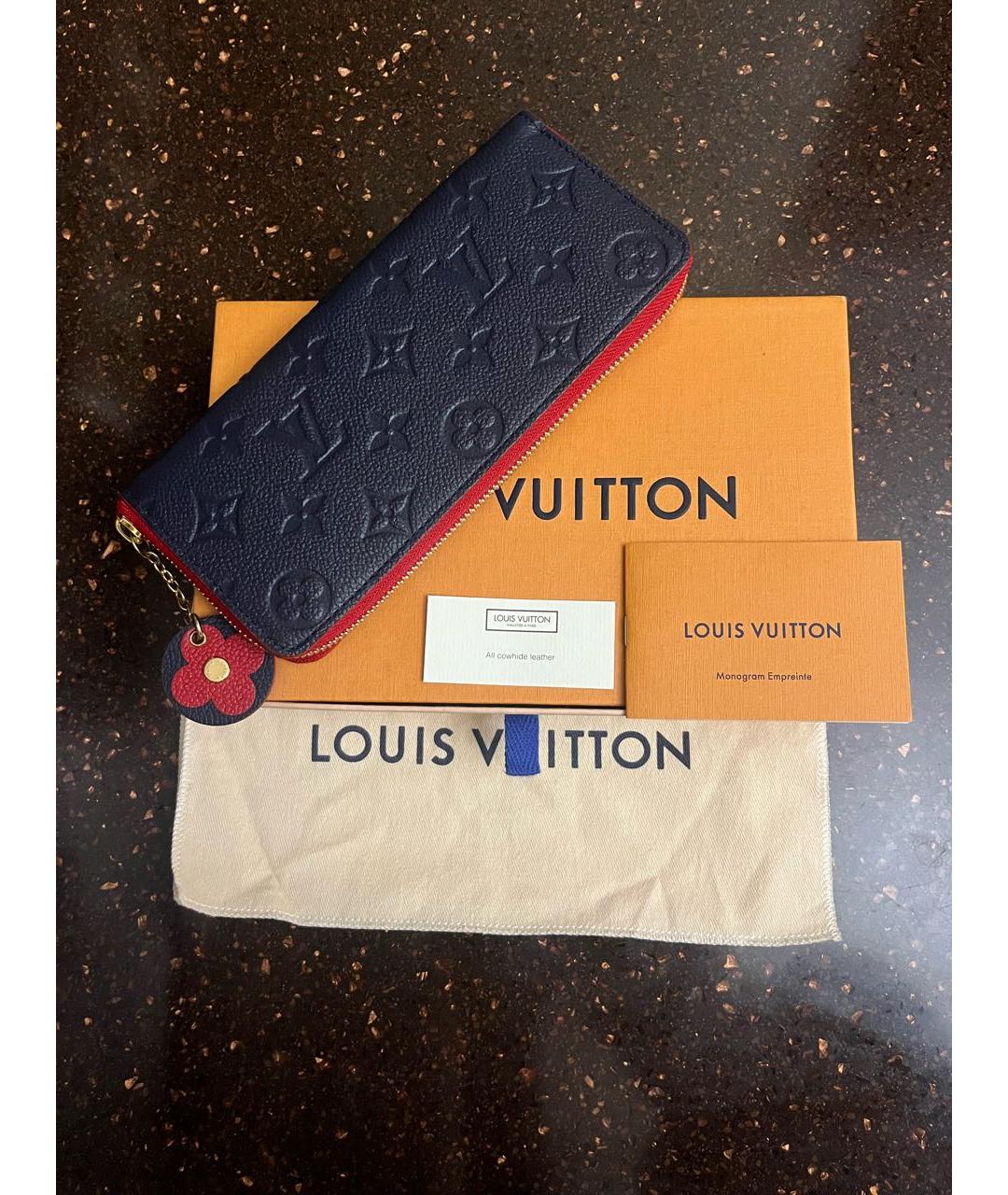 LOUIS VUITTON Черный кожаный кошелек, фото 9