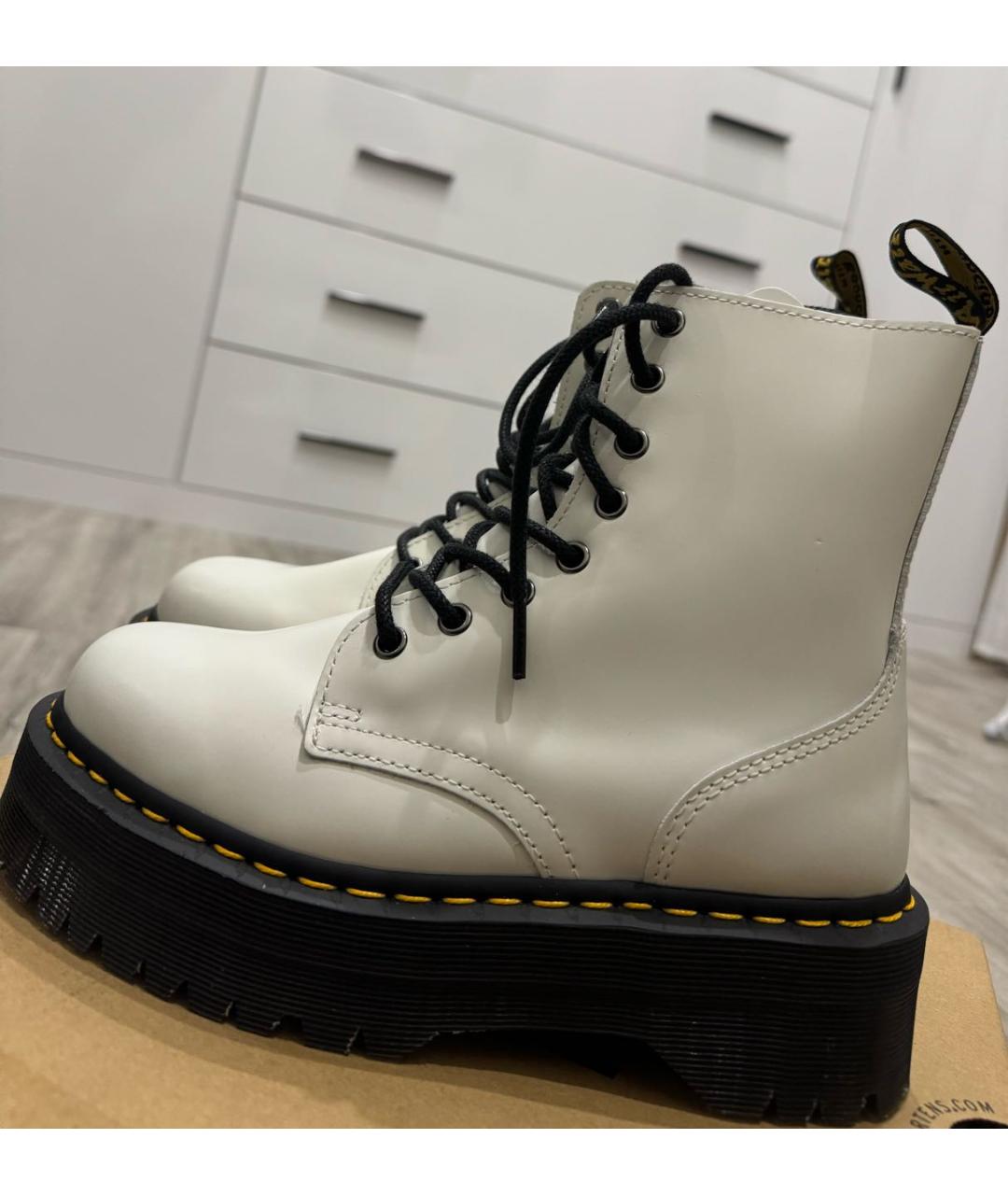 DR. MARTENS Белые кожаные ботинки, фото 8