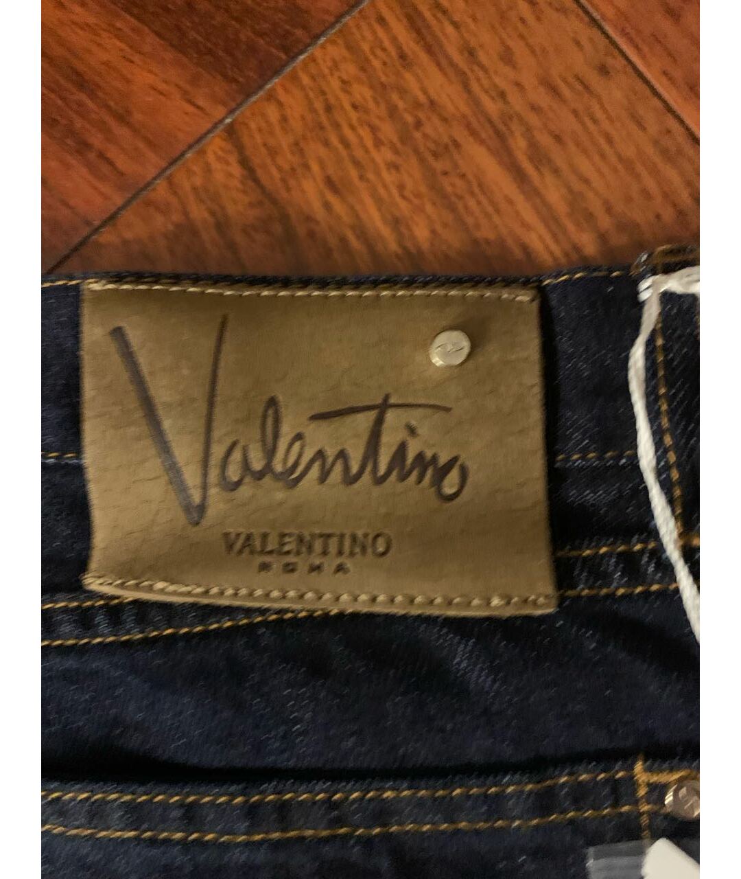 VALENTINO Темно-синие хлопковые джинсы клеш, фото 8