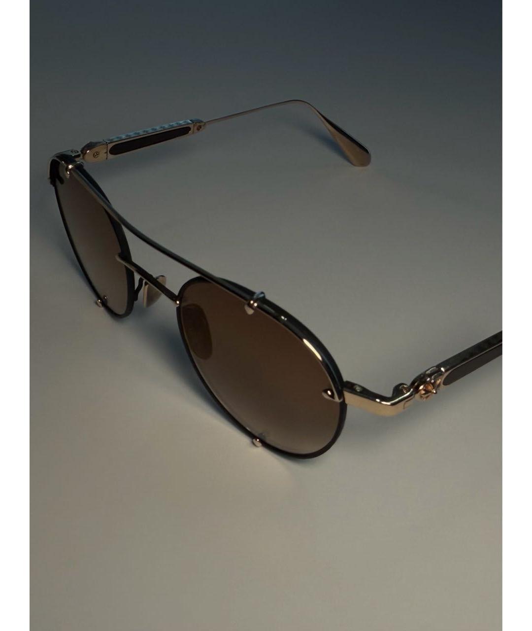 CHROME HEARTS Коричневые металлические солнцезащитные очки, фото 3