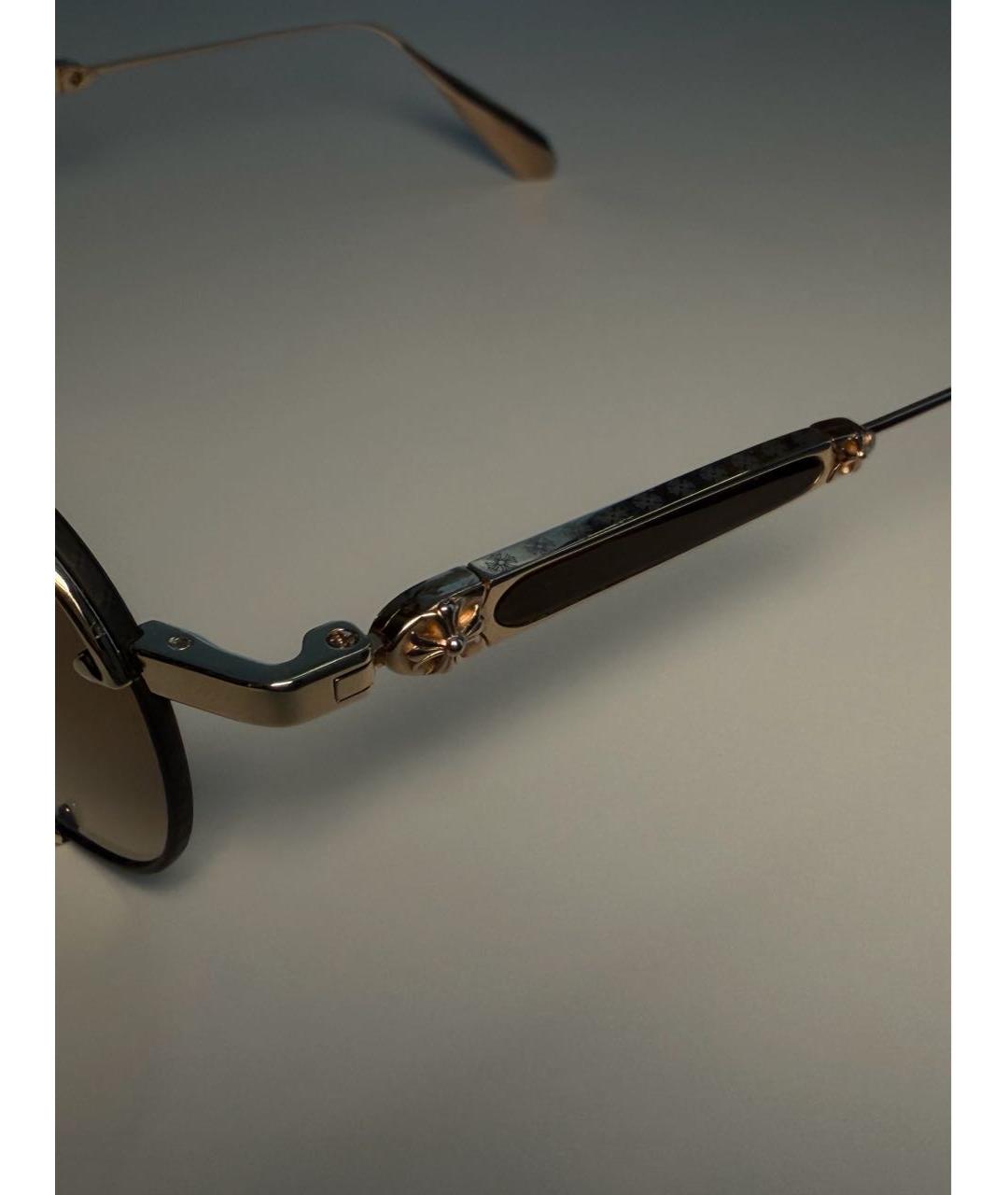 CHROME HEARTS Коричневые металлические солнцезащитные очки, фото 2
