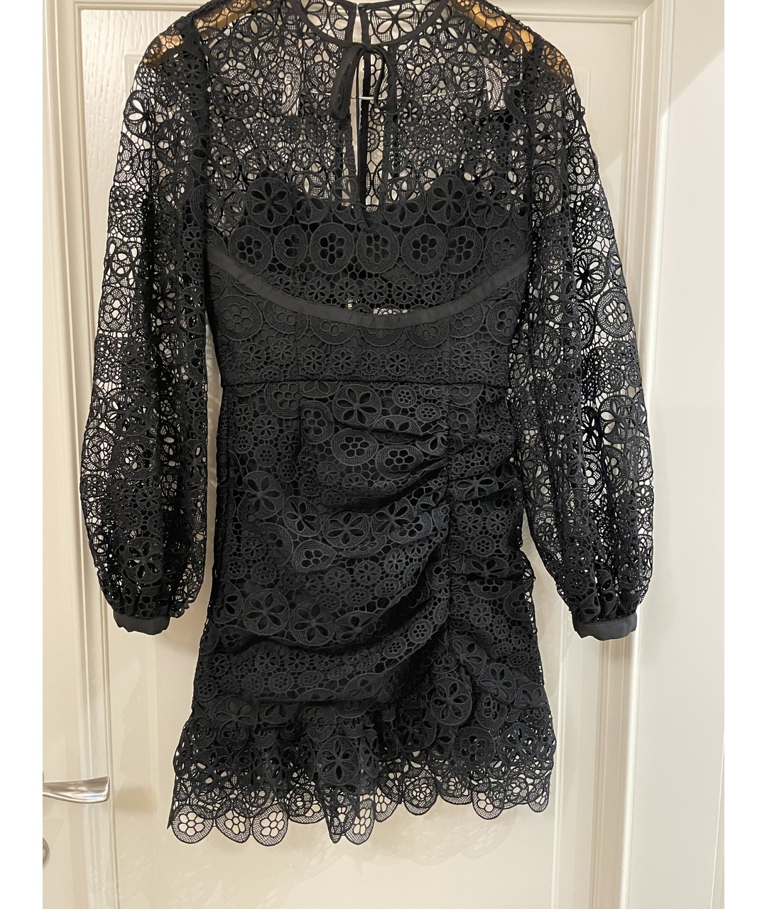 SELF-PORTRAIT Черное кружевное повседневное платье, фото 2