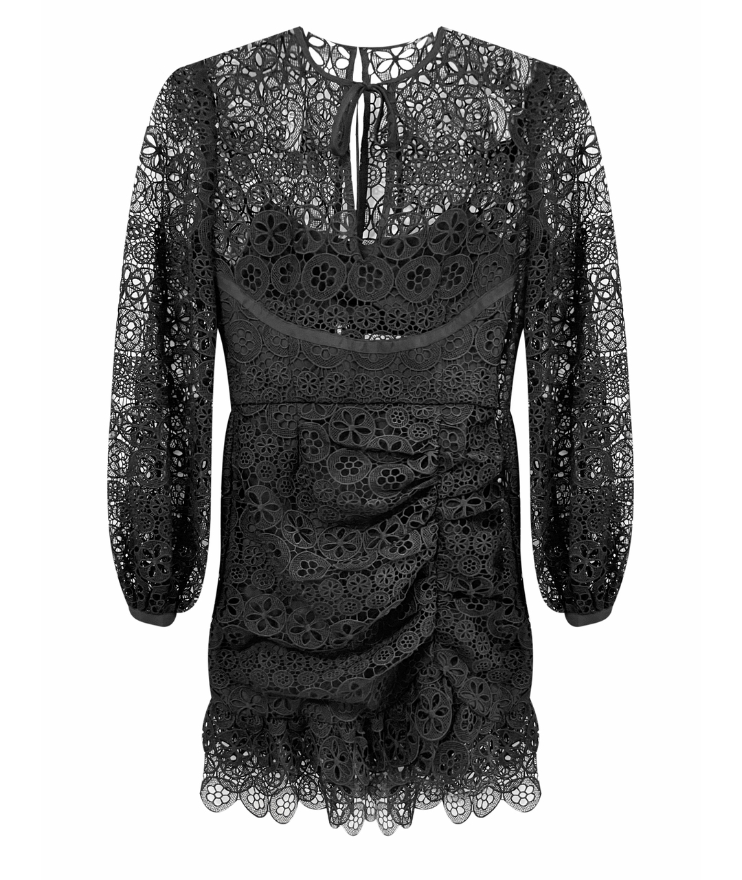 SELF-PORTRAIT Черное кружевное повседневное платье, фото 1