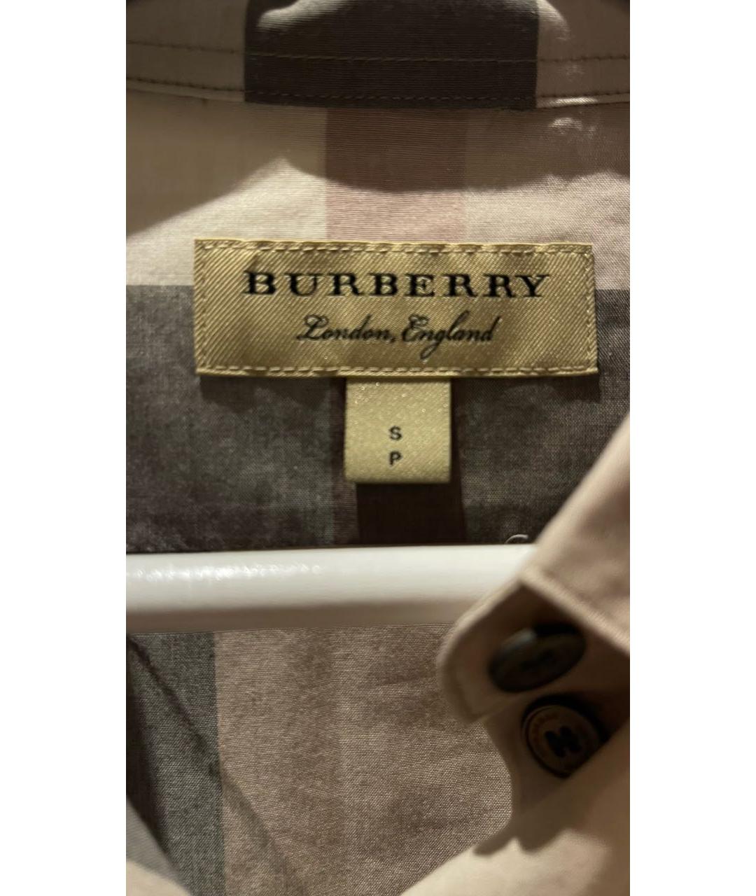 BURBERRY Бежевая хлопковая рубашка, фото 8