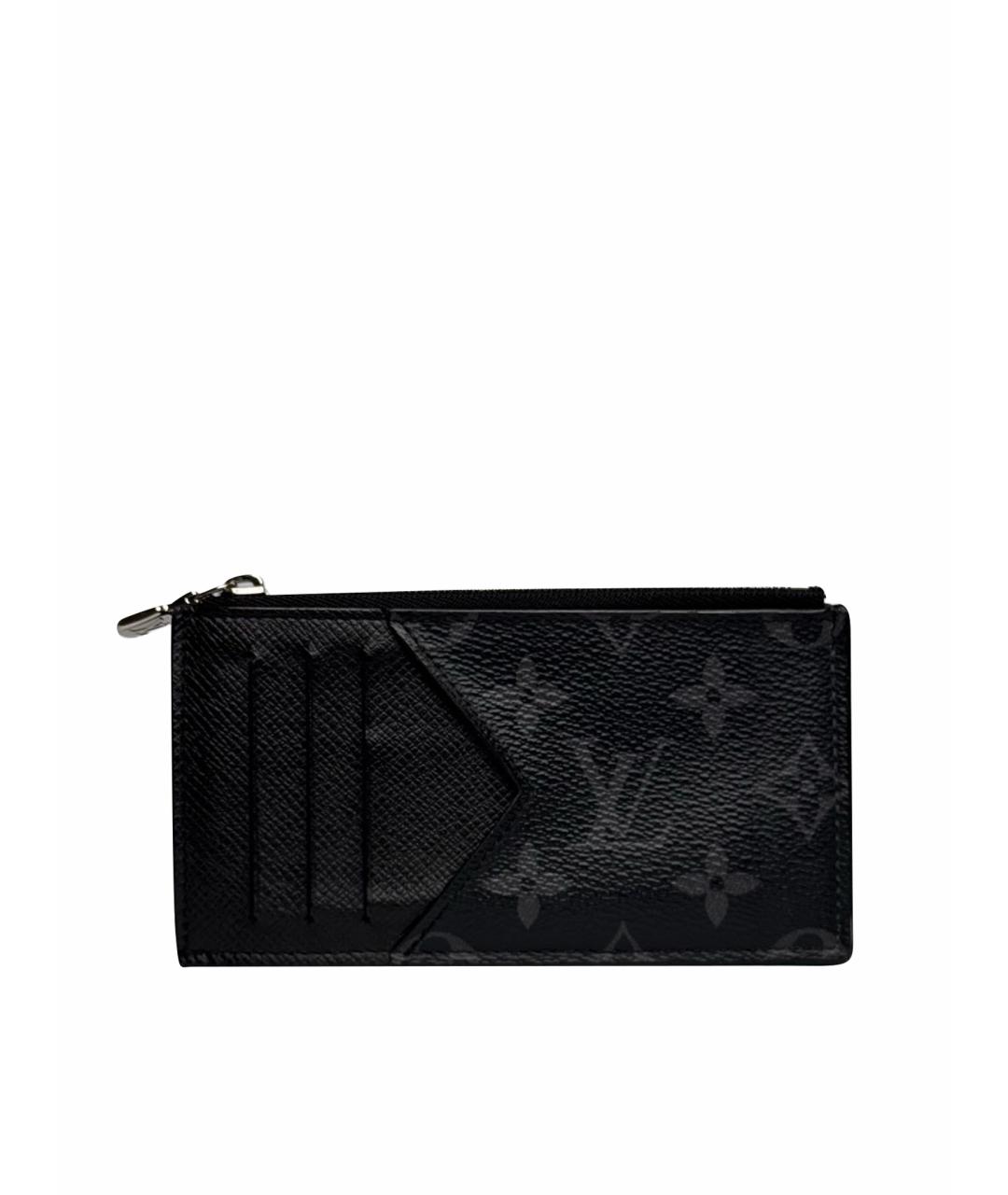 LOUIS VUITTON Черный кожаный кошелек, фото 1