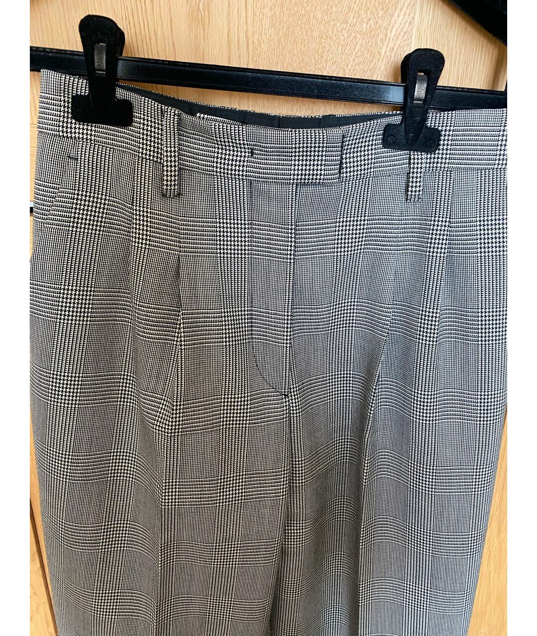 PRADA Серые шерстяные прямые брюки, фото 4