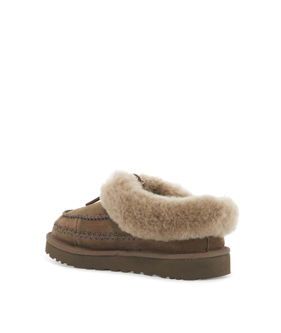 UGG AUSTRALIA Коричневые кожаные сабо, фото 3