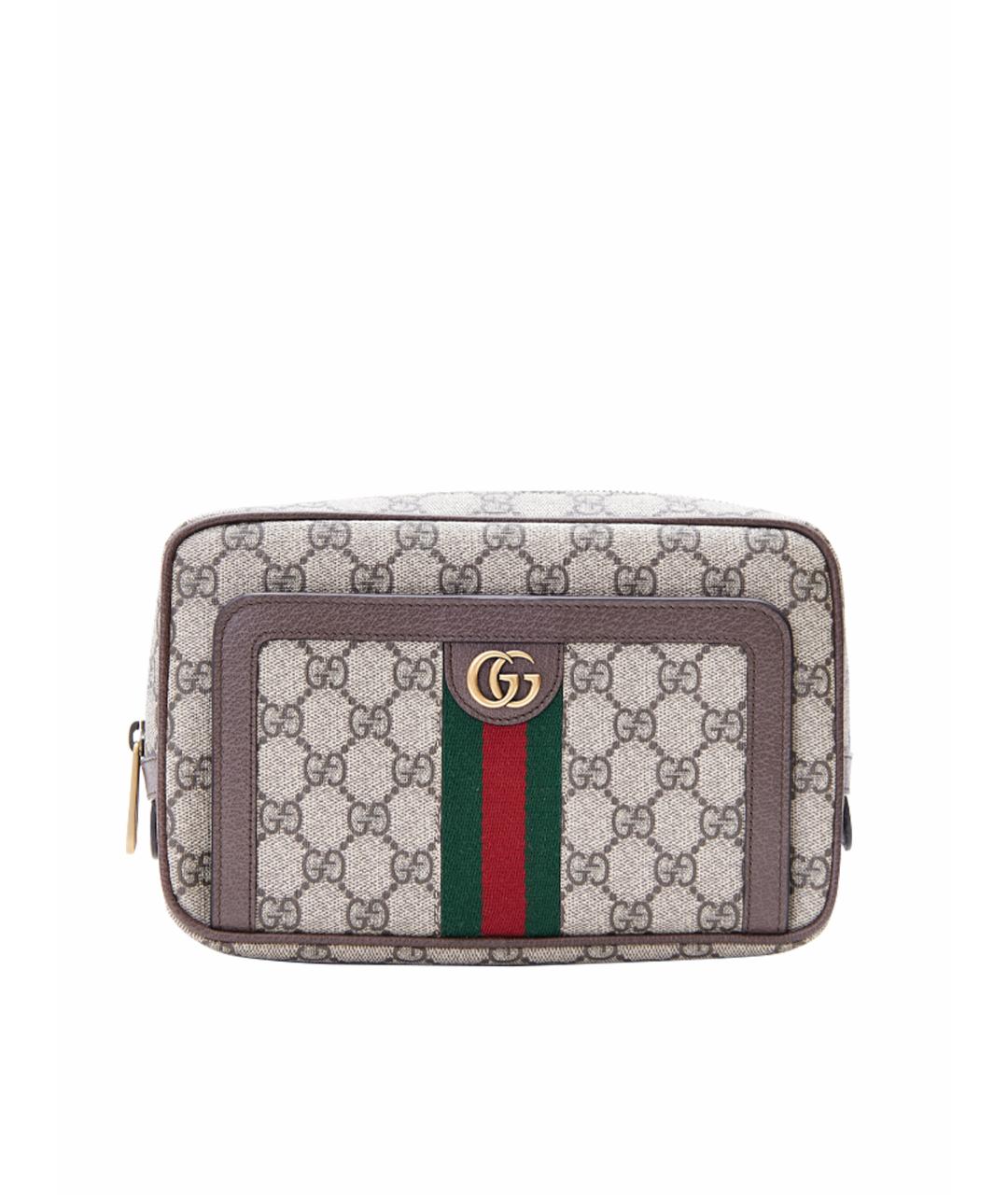 GUCCI Коричневая кожаная барсетка, фото 1