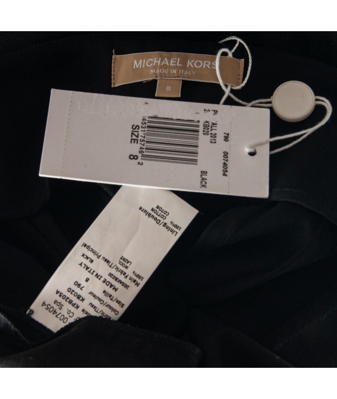 MICHAEL KORS Черные шерстяные прямые брюки, фото 4