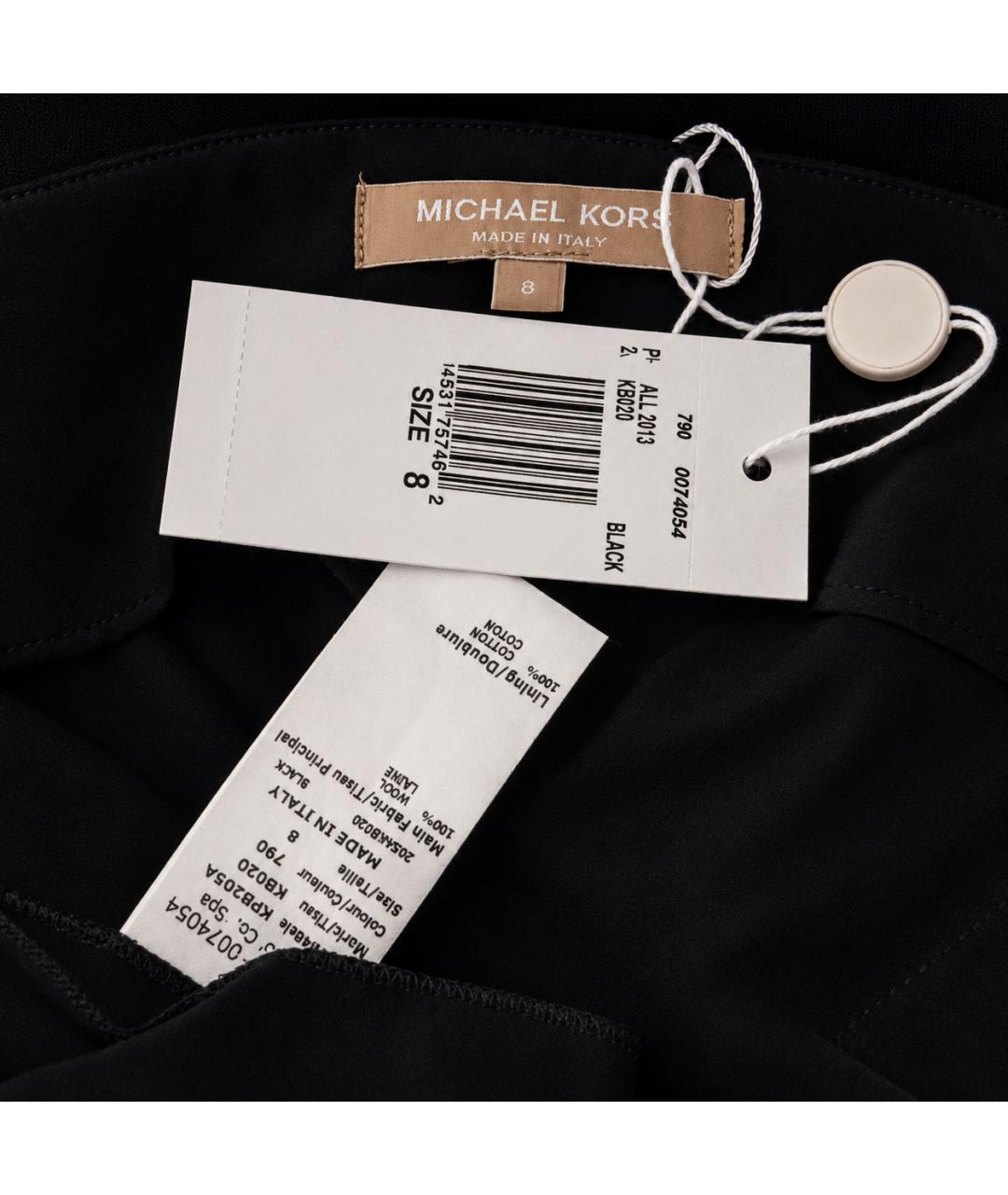 MICHAEL KORS Черные шерстяные прямые брюки, фото 4