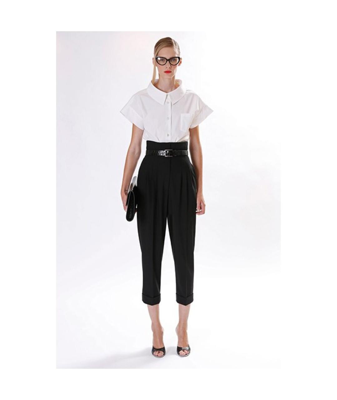 MICHAEL KORS Черные шерстяные прямые брюки, фото 5