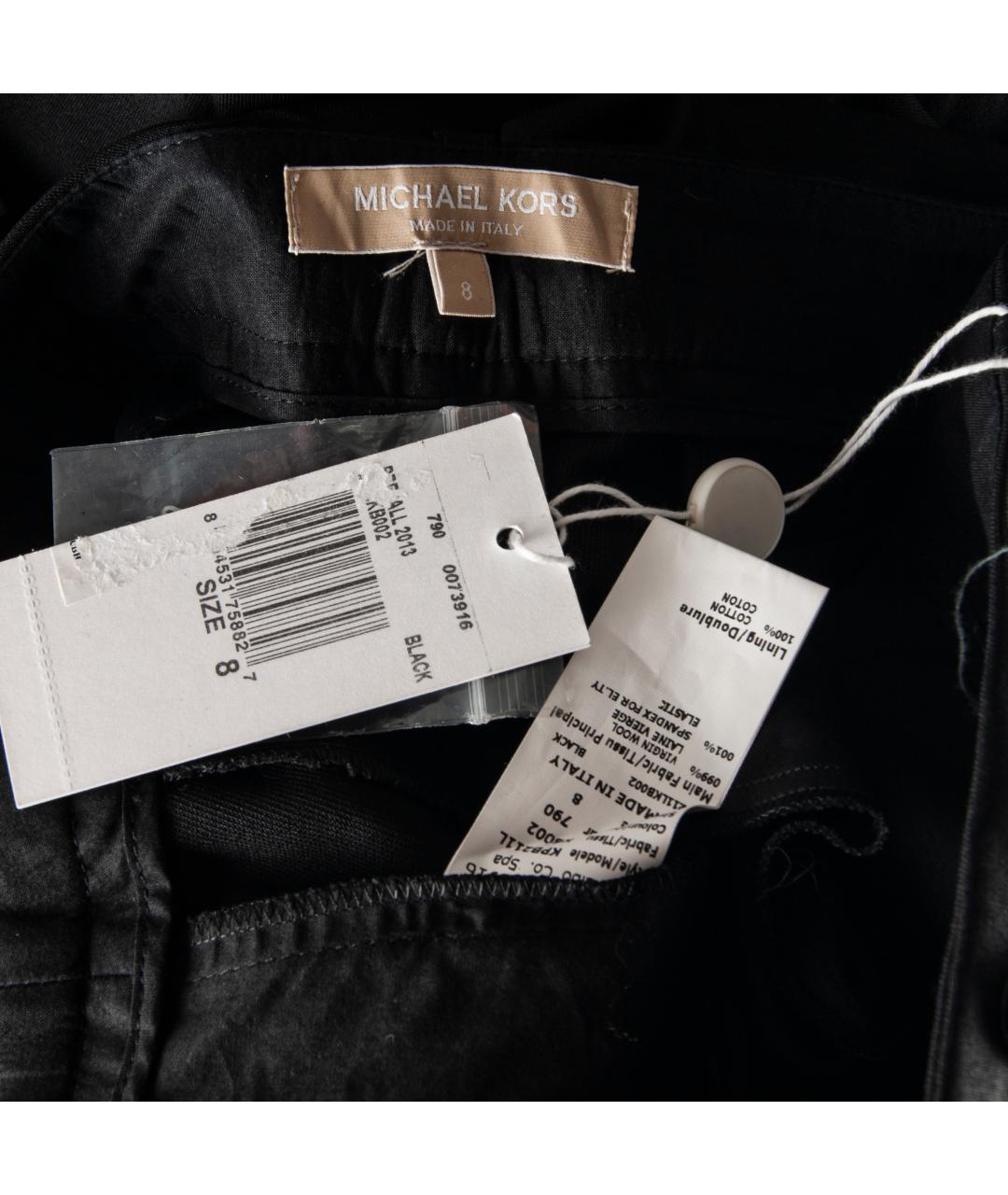 MICHAEL KORS Черные шерстяные прямые брюки, фото 5