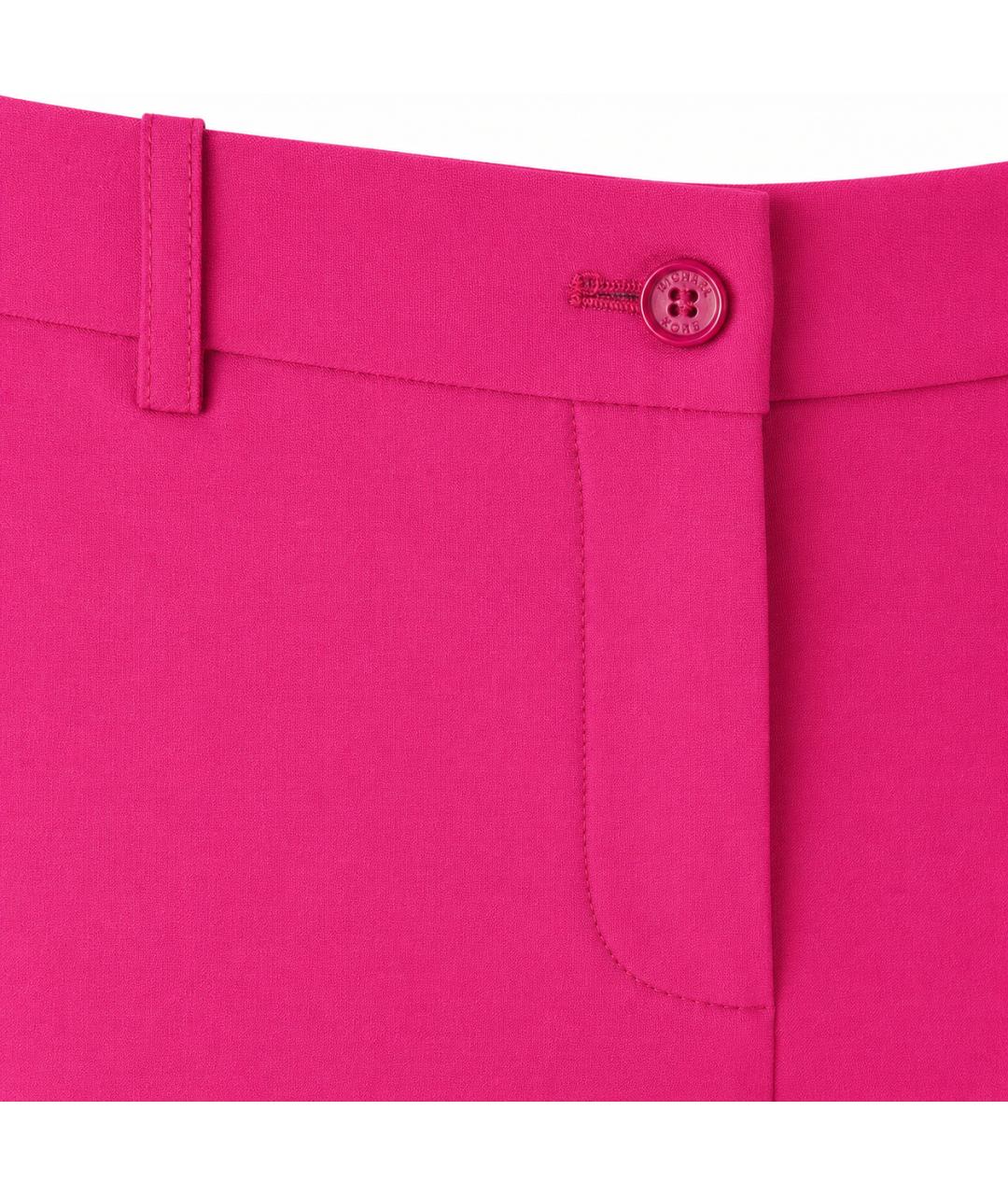 MICHAEL KORS Фуксия шерстяные прямые брюки, фото 2