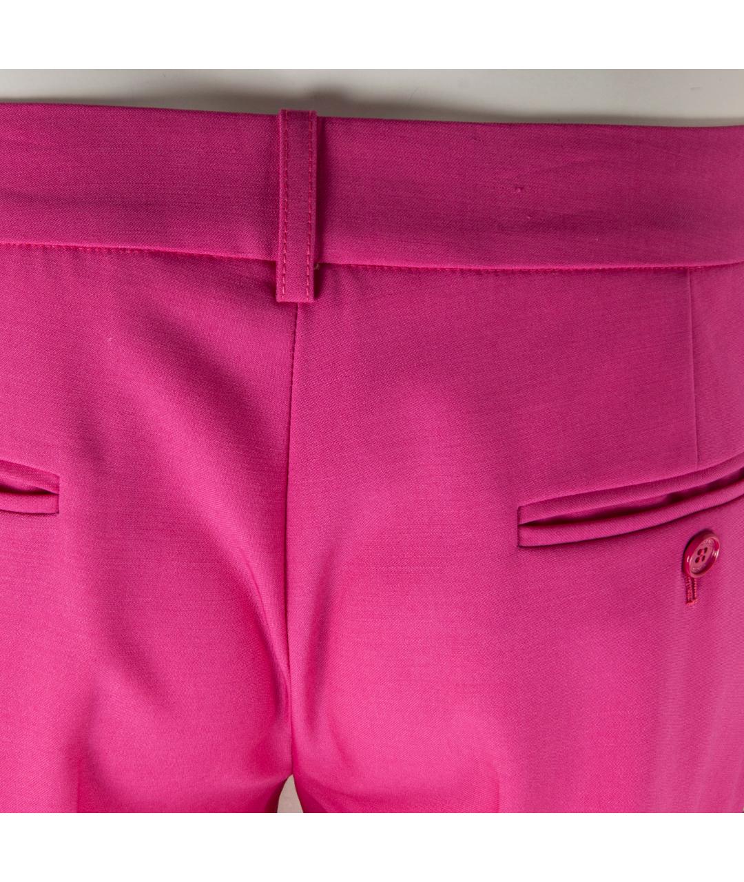 MICHAEL KORS Фуксия шерстяные прямые брюки, фото 4