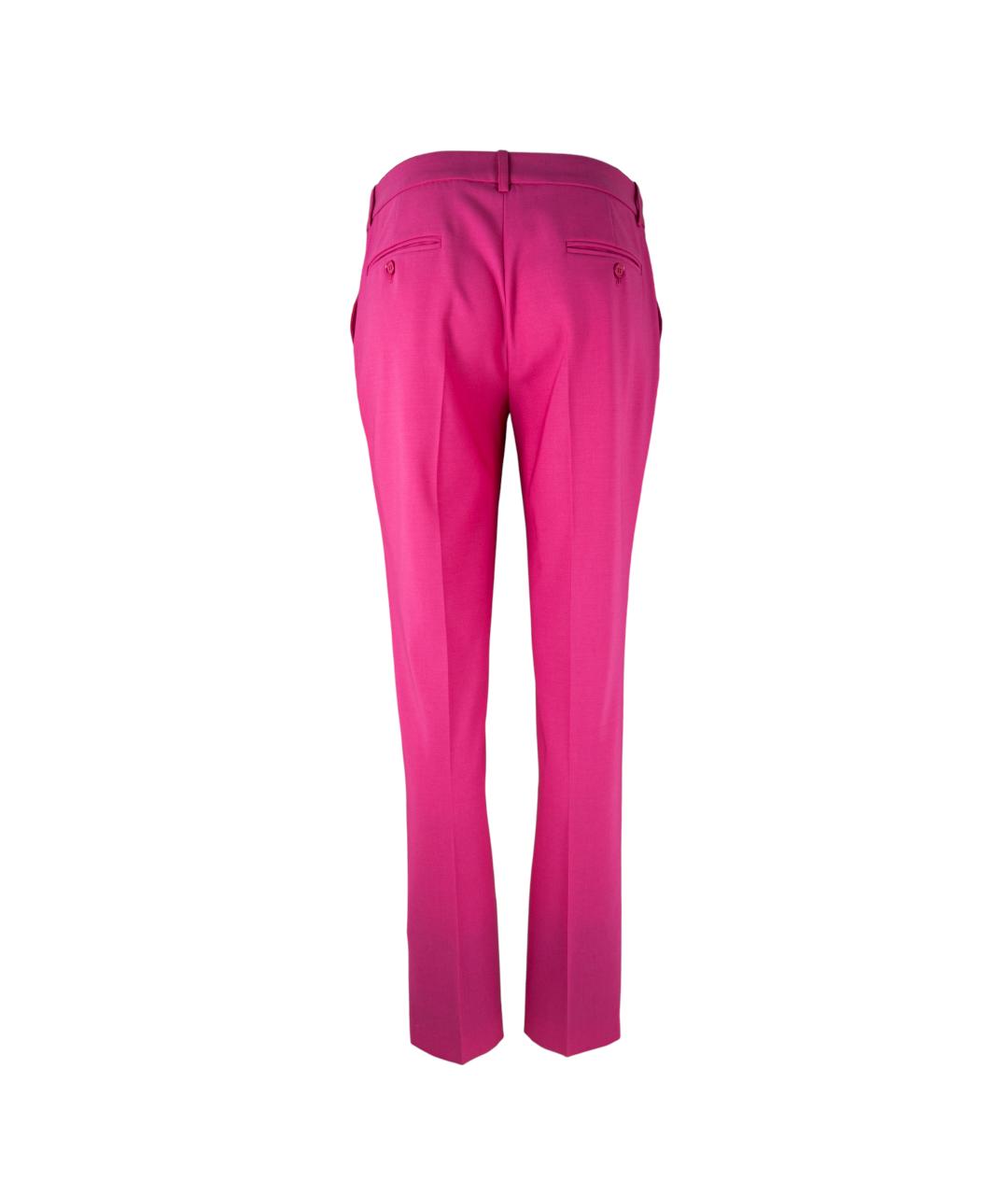 MICHAEL KORS Фуксия шерстяные прямые брюки, фото 3
