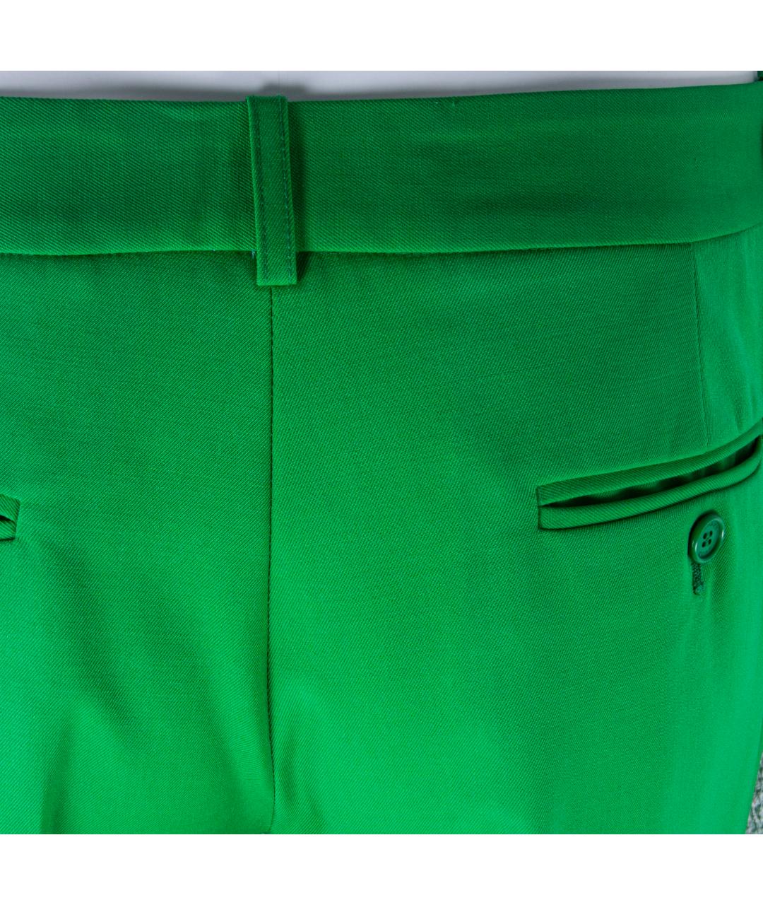 MICHAEL KORS Зеленые шерстяные прямые брюки, фото 4