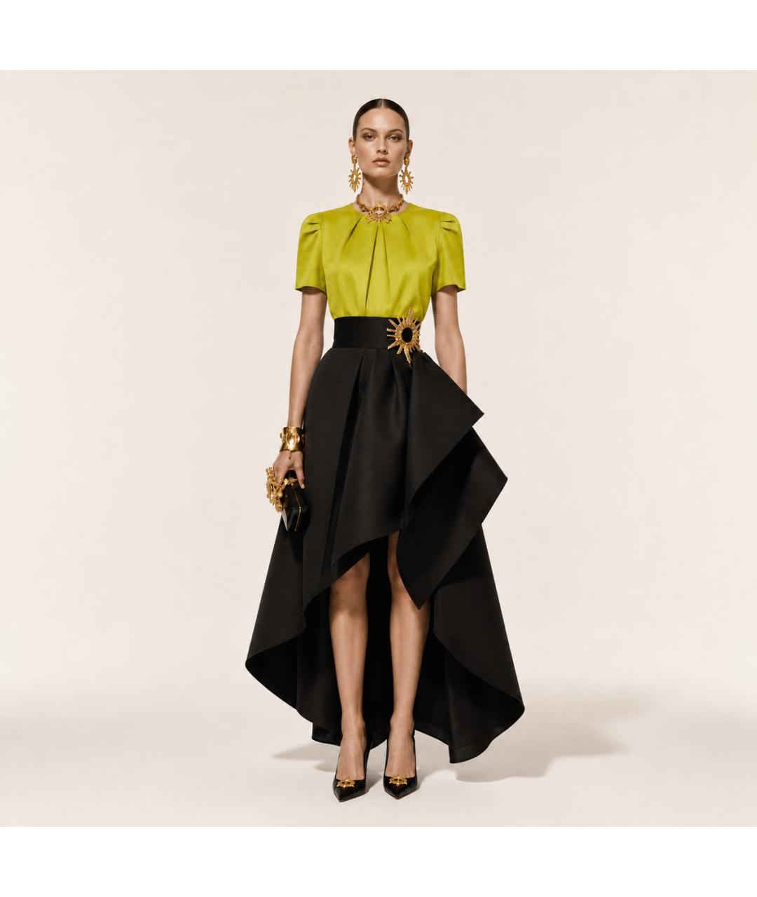 MICHAEL KORS Желтая ацетатная блузы, фото 4