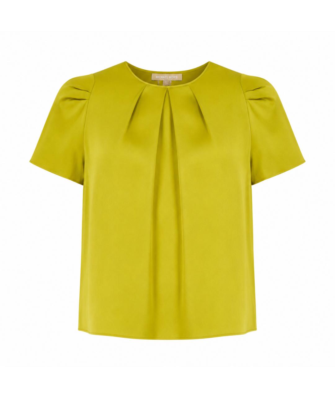MICHAEL KORS Желтая ацетатная блузы, фото 5