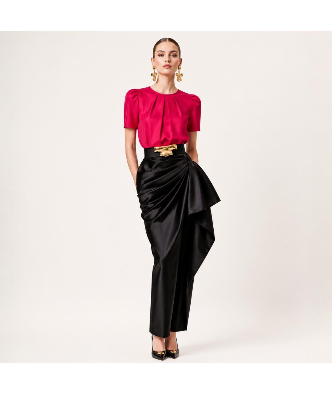 MICHAEL KORS Красная ацетатная блузы, фото 4