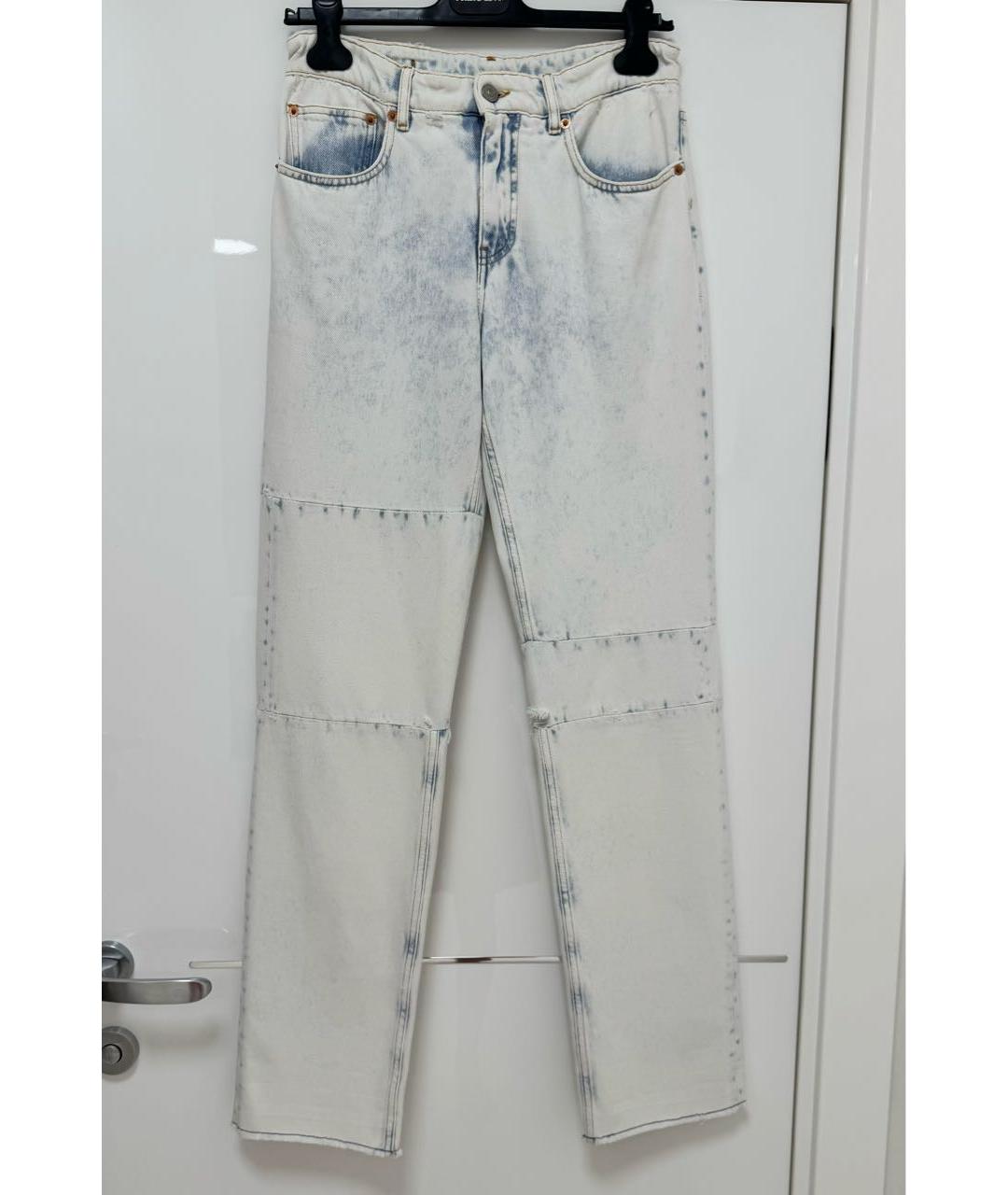 MM6 MAISON MARGIELA Голубые хлопковые прямые джинсы, фото 8