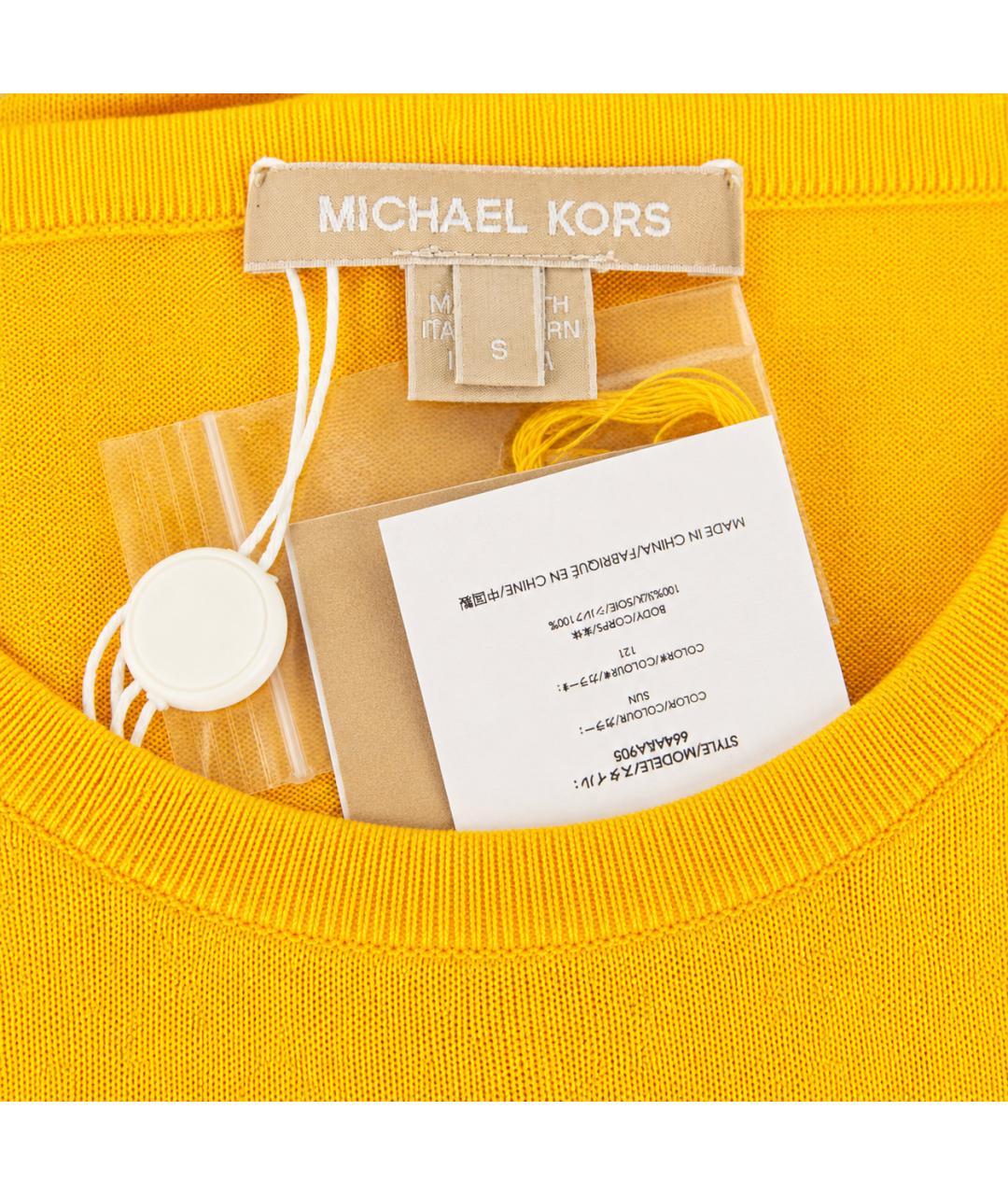 MICHAEL KORS Желтая шелковая блузы, фото 5
