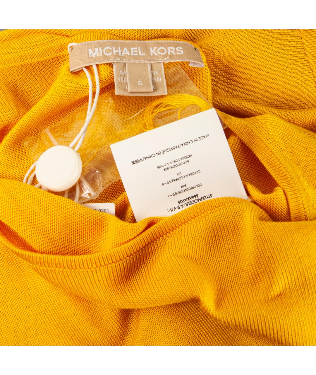 MICHAEL KORS Желтая шелковая блузы, фото 5