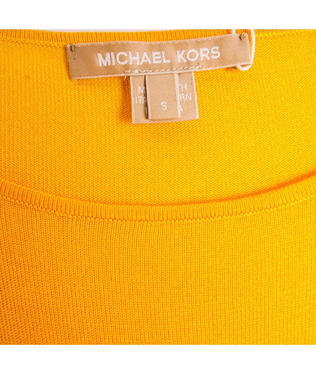 MICHAEL KORS Желтая шелковая блузы, фото 2