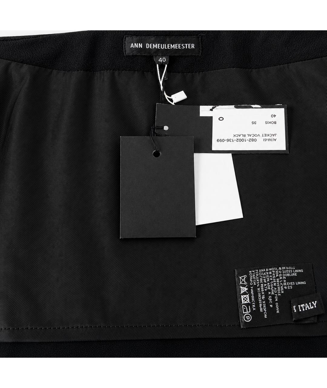 ANN DEMEULEMEESTER Черная шерстяная куртка, фото 5