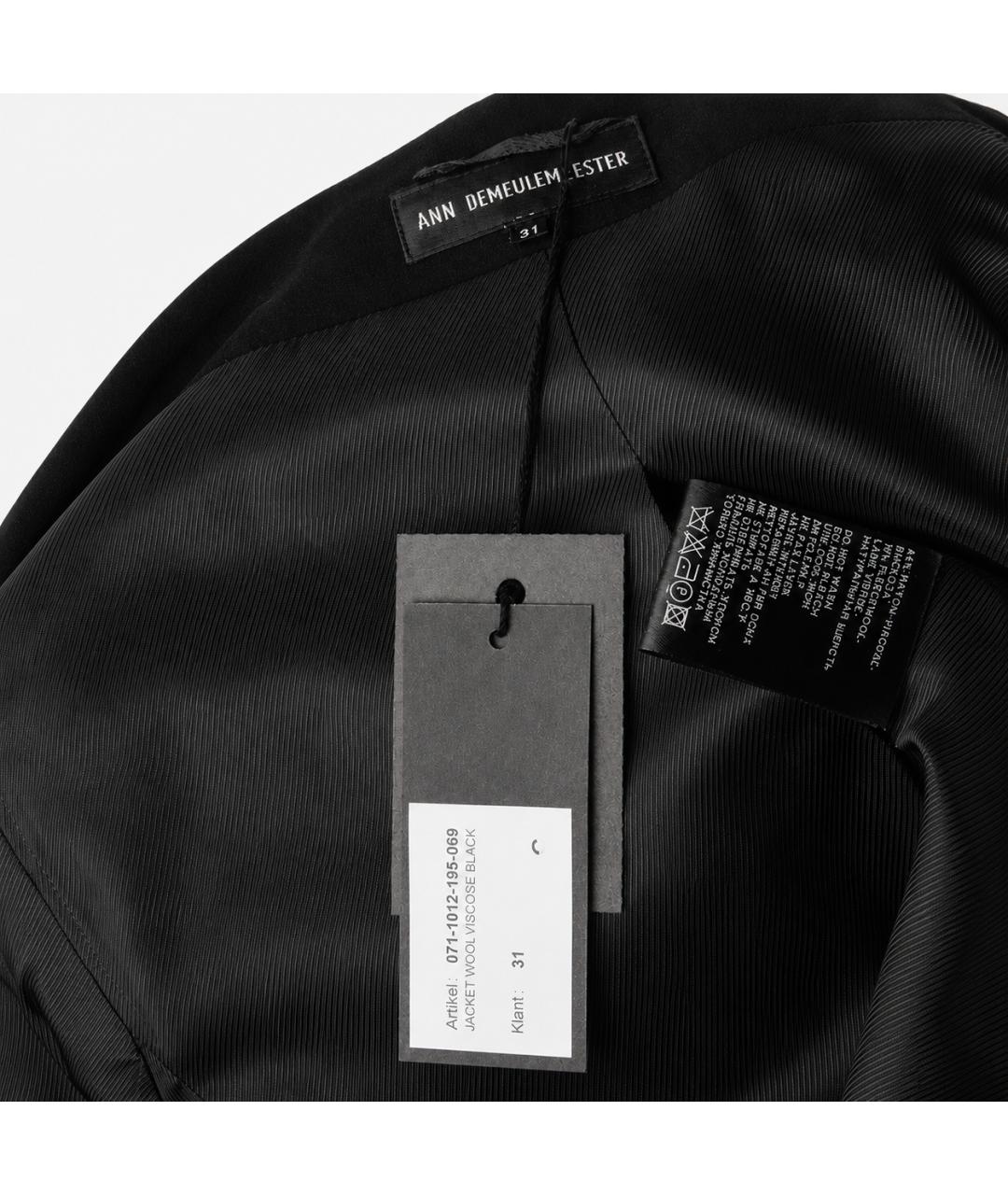 ANN DEMEULEMEESTER Черный вискозный жакет/пиджак, фото 6